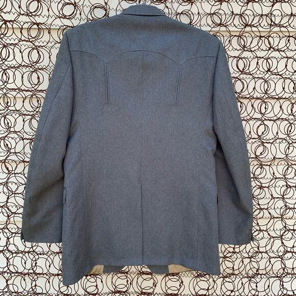 Circle S Western cowboy suit sport coat jacket gray 42L - Picture 2 of 7